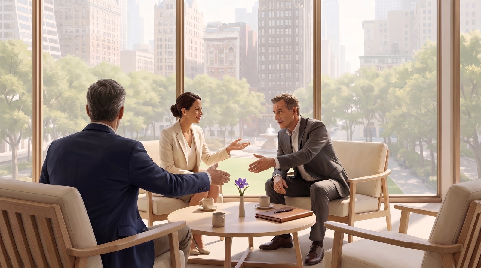 A strategist introducing a client to an executive recruiter